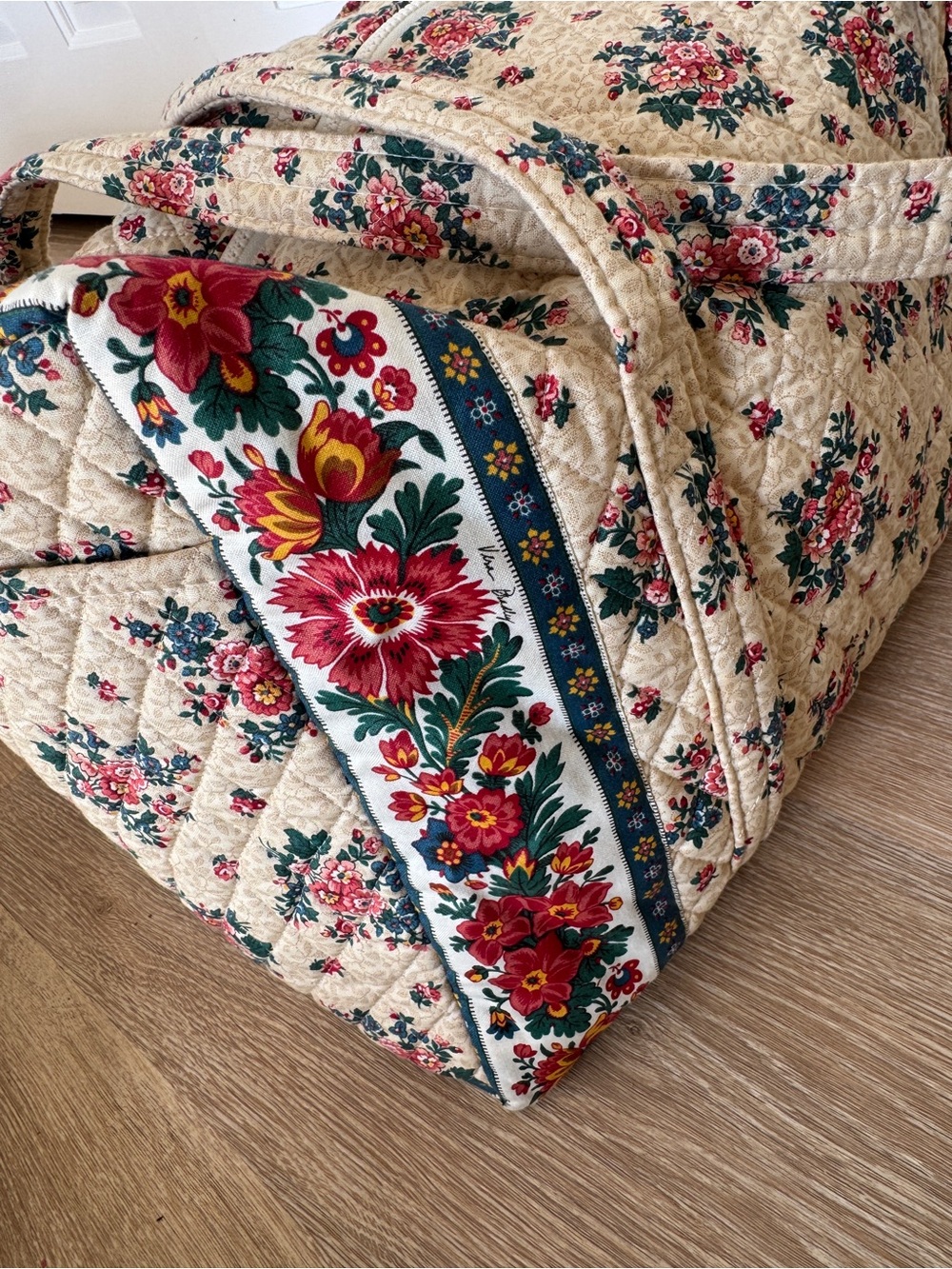 Vera Bradley RARE 1993 tea garden quilted duffle bag vintage travel - Picture 7 of 10